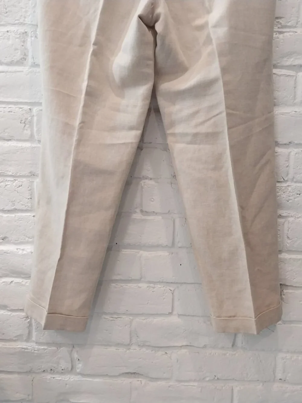 Vintage 90s Dockers Khakis Pants 38x32 Beige Relaxed Fit Two-Pleated Linen Cotto